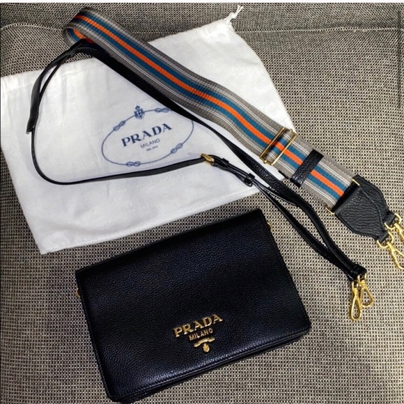 Prada Leather Messenger Bag Clutch With Two Straps - Picture 3 of 8